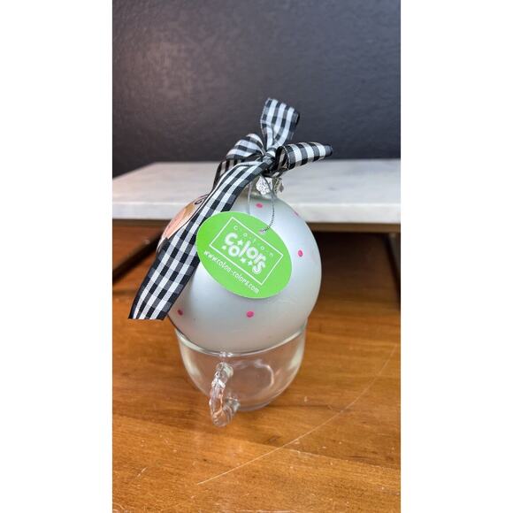 Coton Colors Just Married Hand-painted Glass Ornament. 4" 2009 - Picture 2 of 7